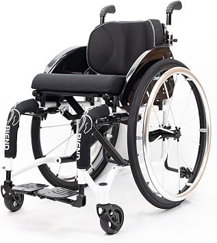 Sports and Leisure Wheelchairs for Adults,Self-propelled Aluminum Alloy Portable Manual Wheel Chair,Folding Lightweight Wheelchair with Adjustable FootrestWidth 42cm/16.5in,Silver Gray