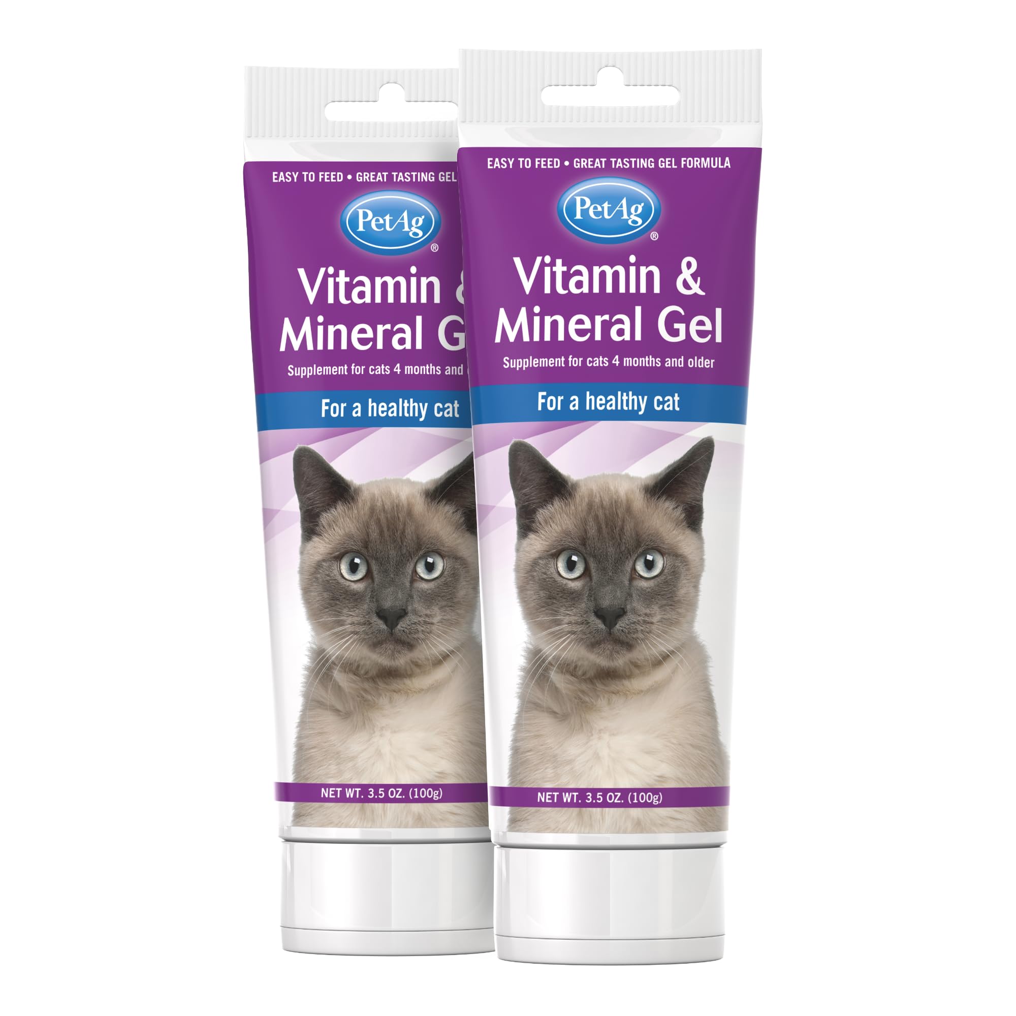 Vitamin & Mineral Gel Supplement for Cats - 3.5 oz, Pack of 2 - Provides Basic Daily Vitamins & Minerals for Cats 4 Months and Older - Easy to Digest