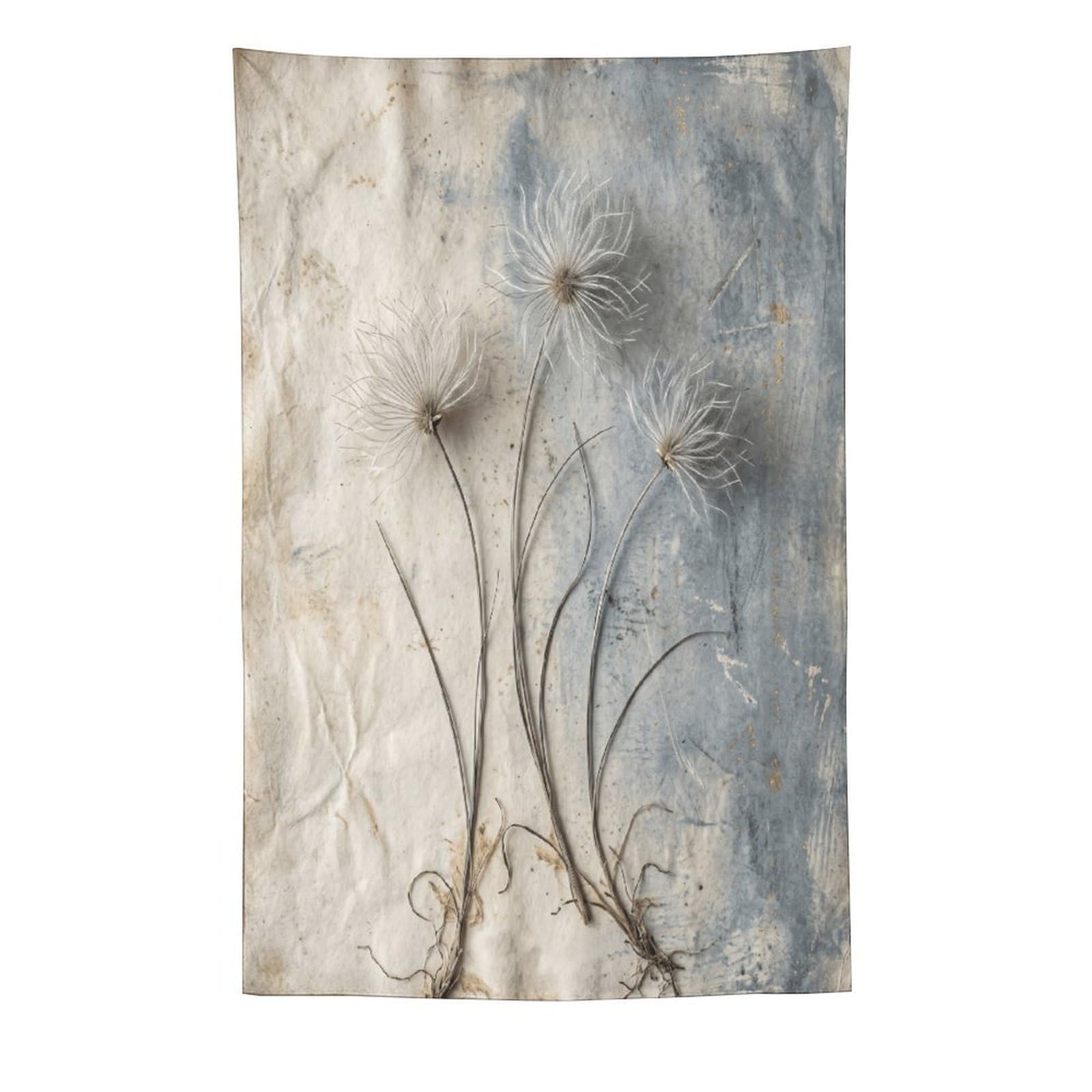 H3B8U2Y5 Botanical Dandelion Stems Wall Tapestry, Quiet Nature Study