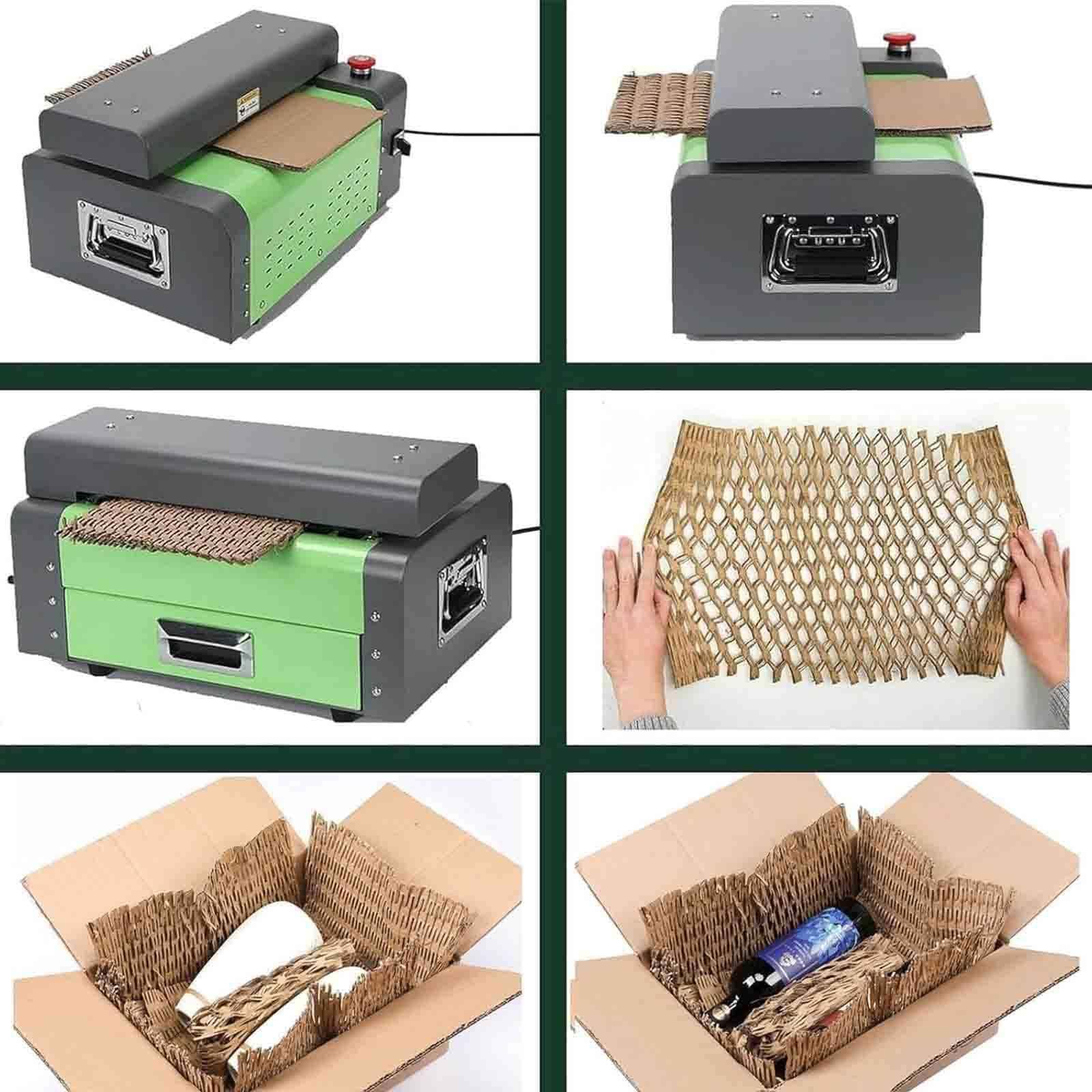 Trituradora de cartón, fabricante de papel de embalaje de panal, 325 mm de ancho, 6 mm de grosor de corte, máquina de reciclaje de cartón de residuos para embalaje ecológico
