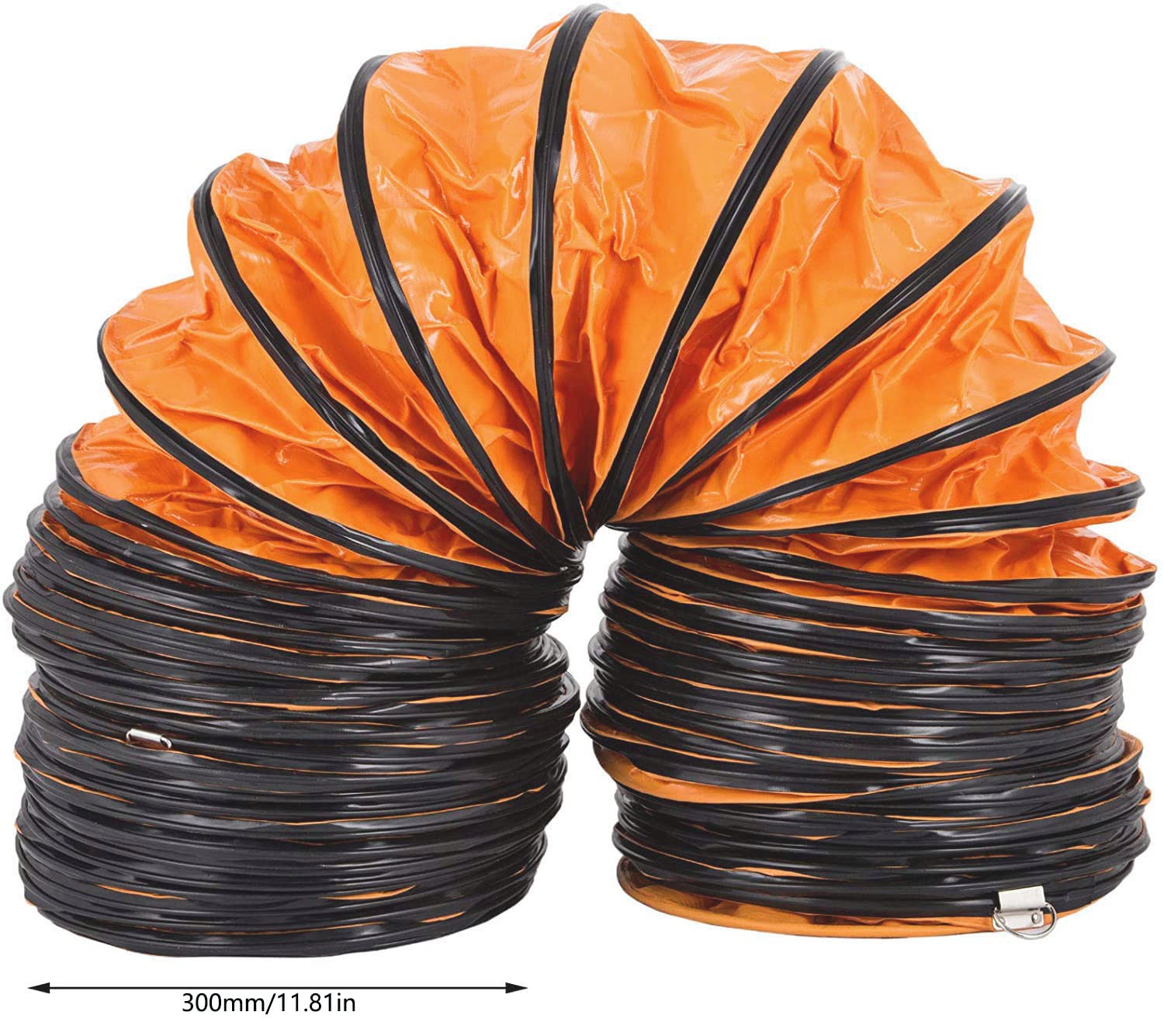 Tubo flessibile in PVC 300 mm Tubo di ventilazione in PVC 12 Pollice Canalizzazione dell'aria 5 m 16FT Tubo flessibile per ventilatore ventilatore ventilatore Ignifugo