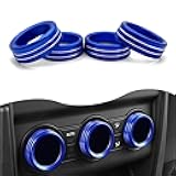 4Pcs Interior Decorated Button Knob Covers Compatible with Toyota Tacoma 2016 2017 2018 2019 2020, Auto Interior CD Switch Decor, Car Accessories Universal for Tacoma and More (Blue)