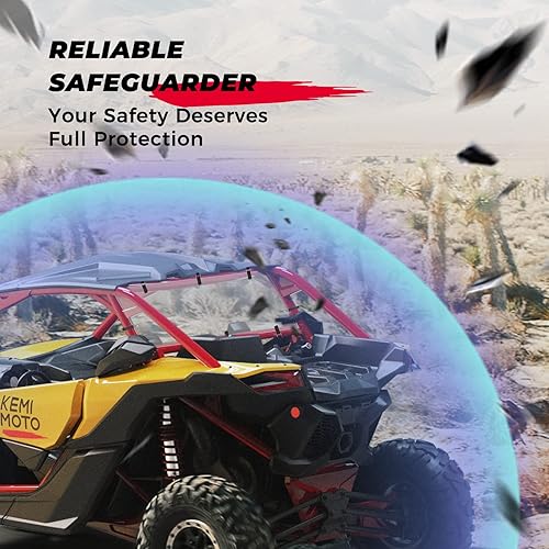 Miniatura 2 de Kemimoto Parabrisas trasero X3 compatible con Can Am Maverick X3 y Max 2017-2025 PC resistente, duro, ventana trasera completa, resistente a los