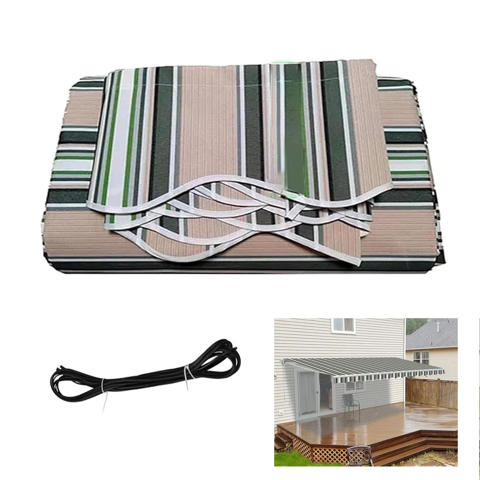 Tissu de rechange rétractable pour patio 6x2m imperméable