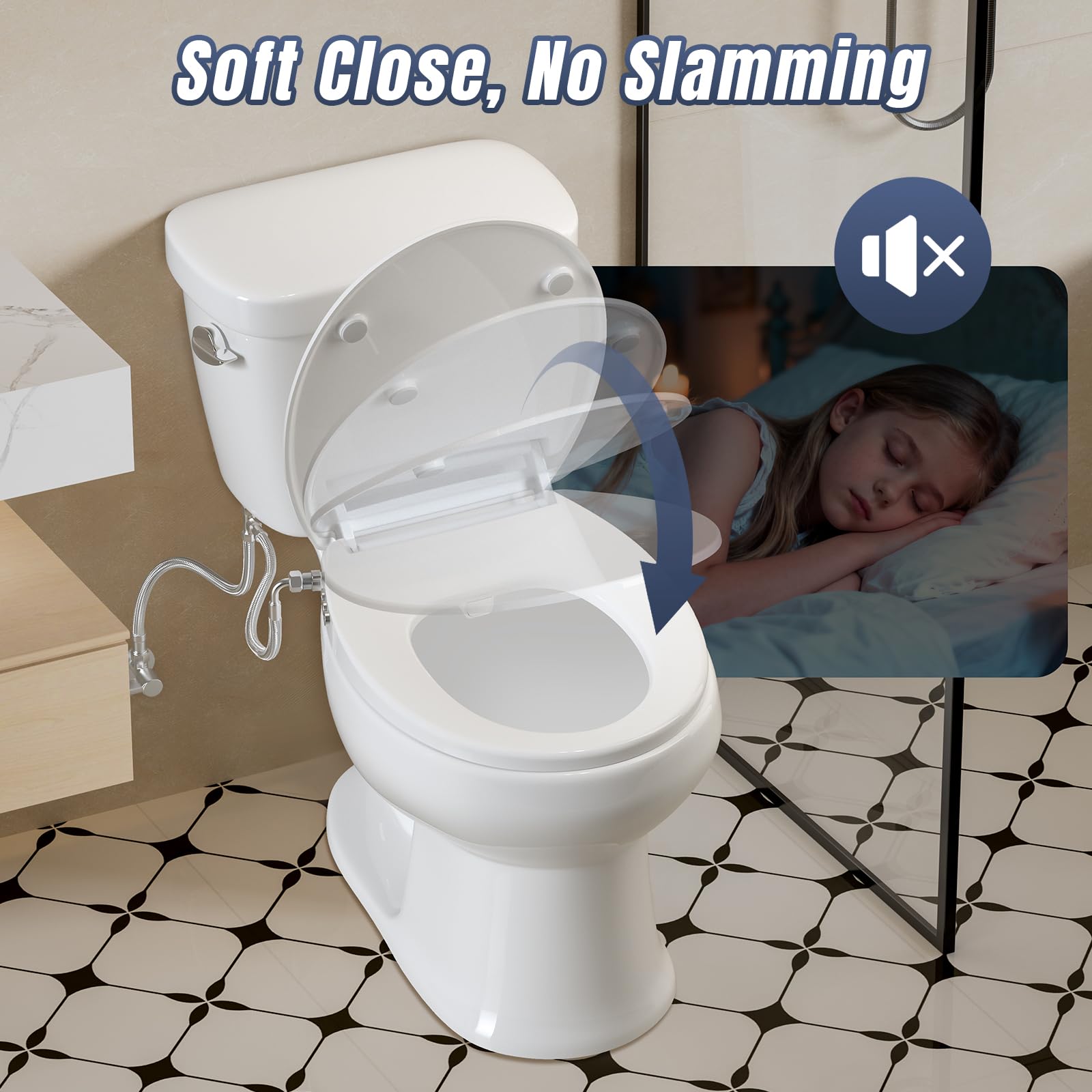 SAMODRA Sedile WC a forma di O bidet, WC con freno di caduta, lavaggio dei fianchi, lavaggio femminile e auto, pulizia (forma O - pulsante)