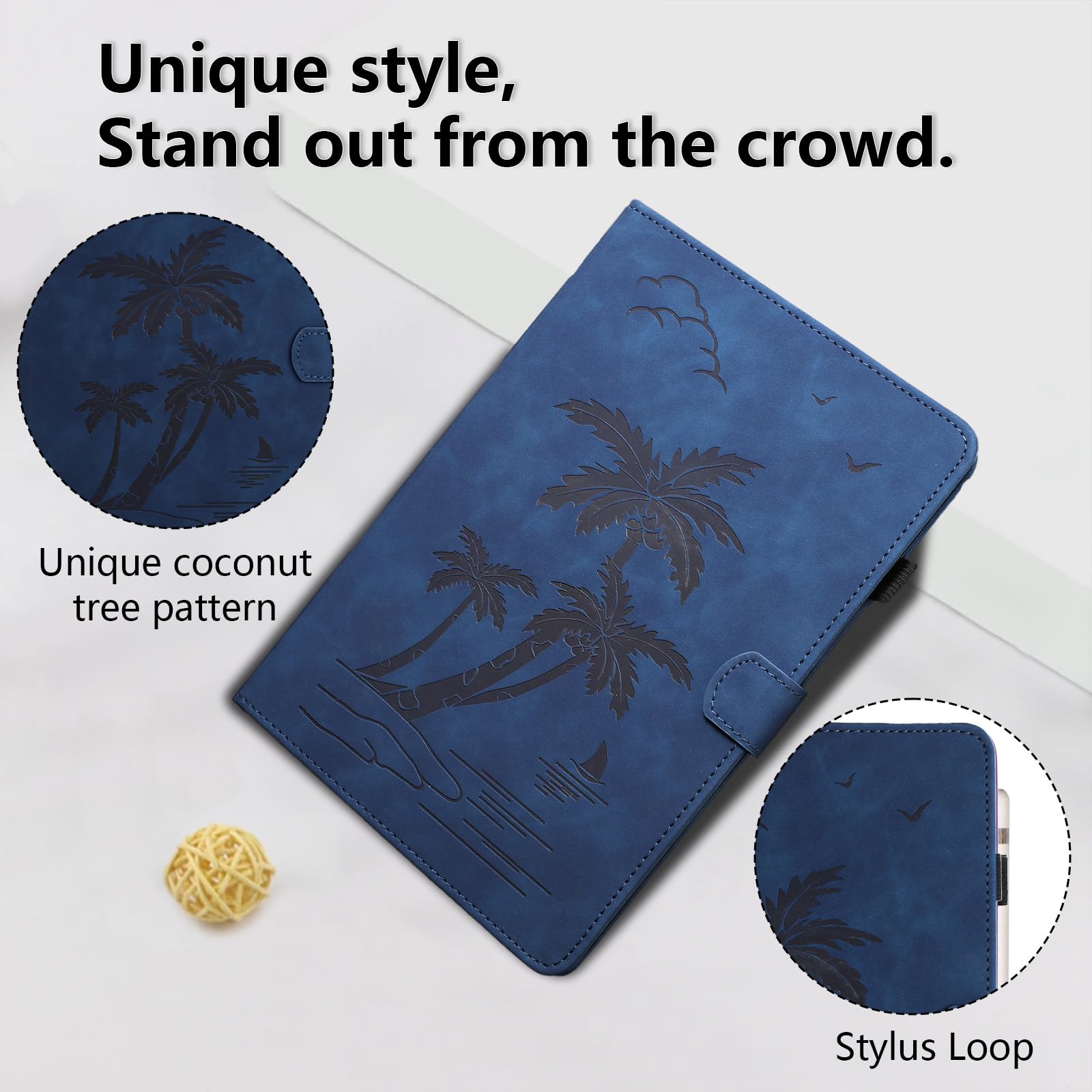 Rosbtib Custodia per iPad 9,7 Pollici (Modello 2018/2017, 6a/ 5a Generazione), PU Pelle Flip Cover con Magnetica Slot per schede Cover iPad 9.7 iPad 6. Generazione/ 5. Generazione, Blu