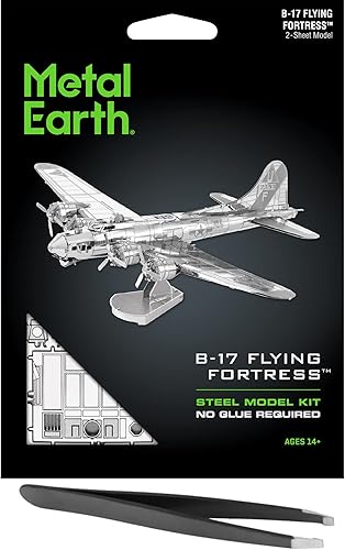 Metal Earth Fascinations B-17 Flying Fortress 3D Kit de modelo de metal con pinzas
