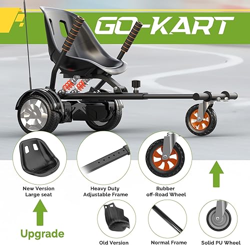 Miniatura 5 de Accesorio para aeropatineta, con doble absorción de impactos traseros y asiento más grande, accesorio de fijación de asiento para aeropatineta de 6