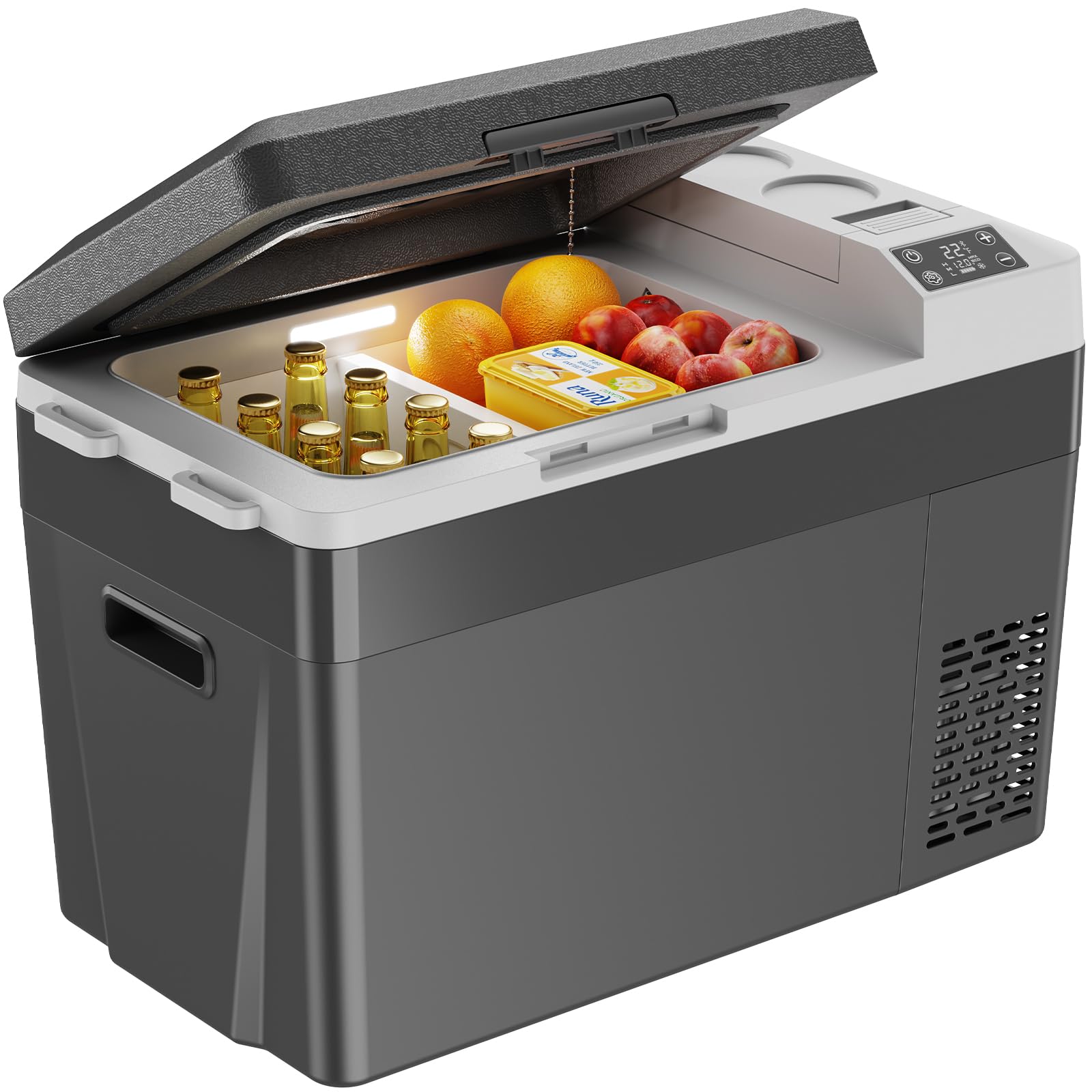 Marsail 12 Volt Car Refrigerator, 32QT Electric Cooler, Portable Car Fridge with Battery Power Option, 12/24V DC and 110-240V AC for Truck, RV, SUV, Travel, Camping, Road Trips -4°F to +68°F