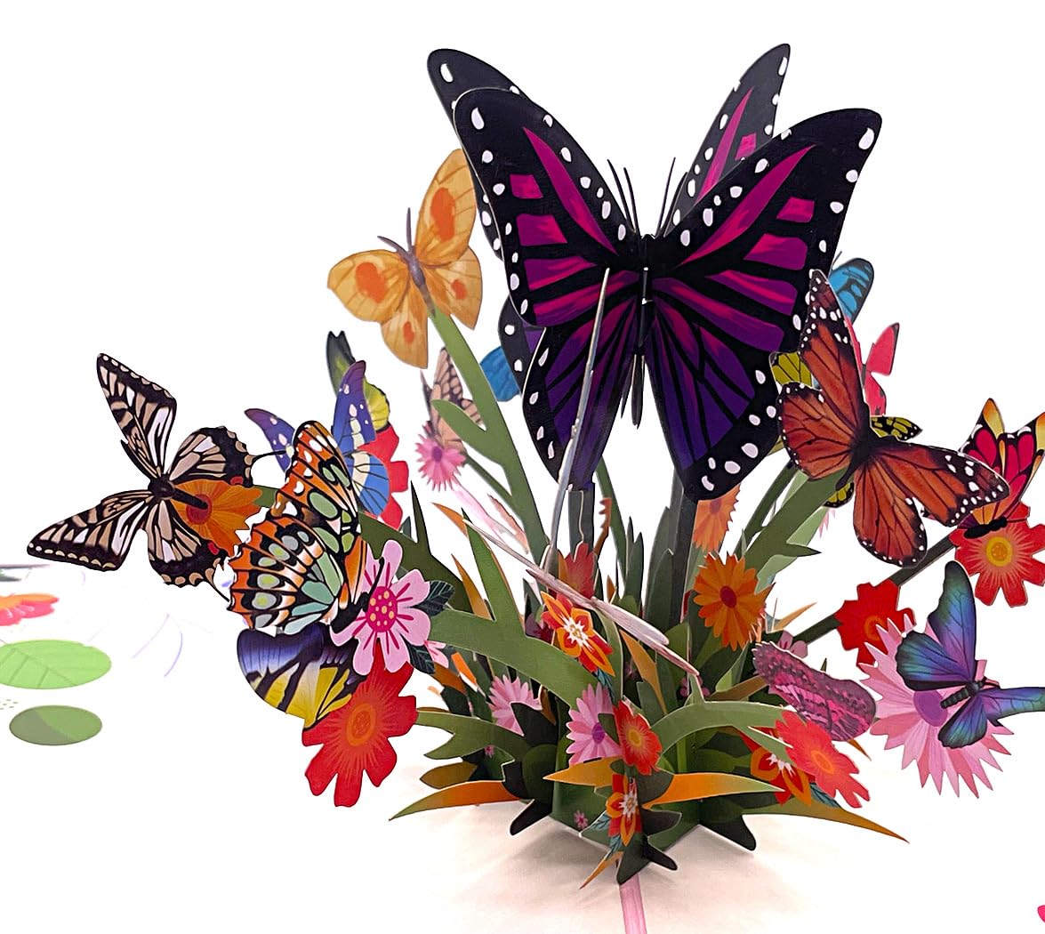 Annakideya Colorful Butterfly Pop Up Card/3D Greeting Card- Perfect for Wife, Girlfriend, and Mother (Birthday Card/Well Wishes/Thank You/Anniversary)