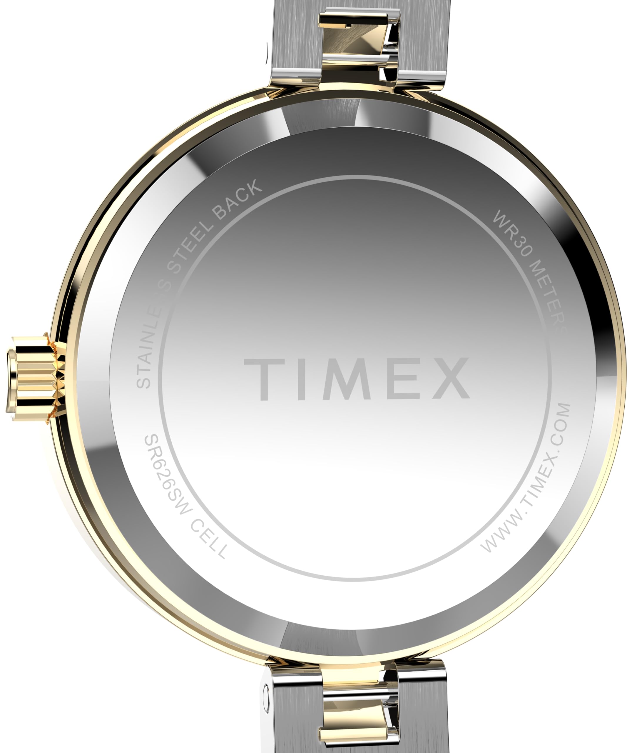 Timex Zegarek Damski Main Street 25 mm, Bransoleta ze Stopu Metali w Dwóch Odcieniach, Srebrna Tarcza, Złota Obudowa TW2W96200