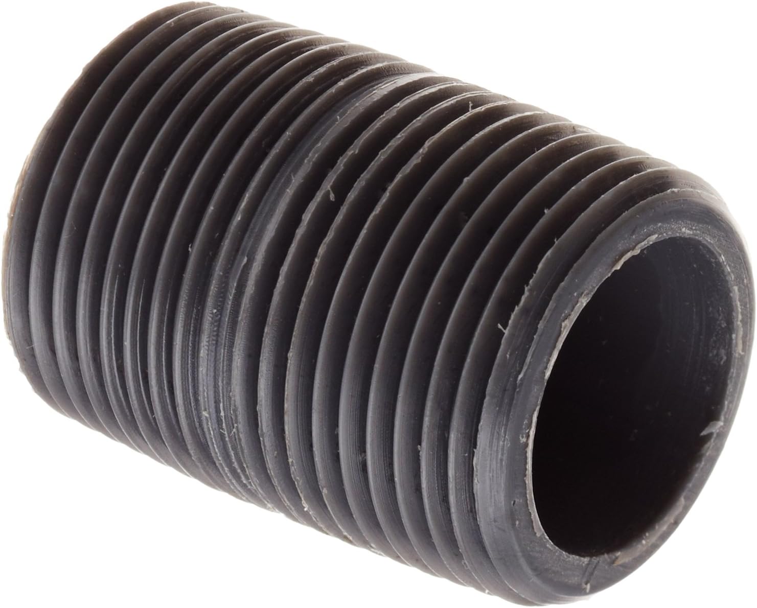 GF Piping Systems PVC Pipe Fitting, Close Nipple, Schedule 80, Gray, 1-1/4" NPT Male, 1-5/8" Length