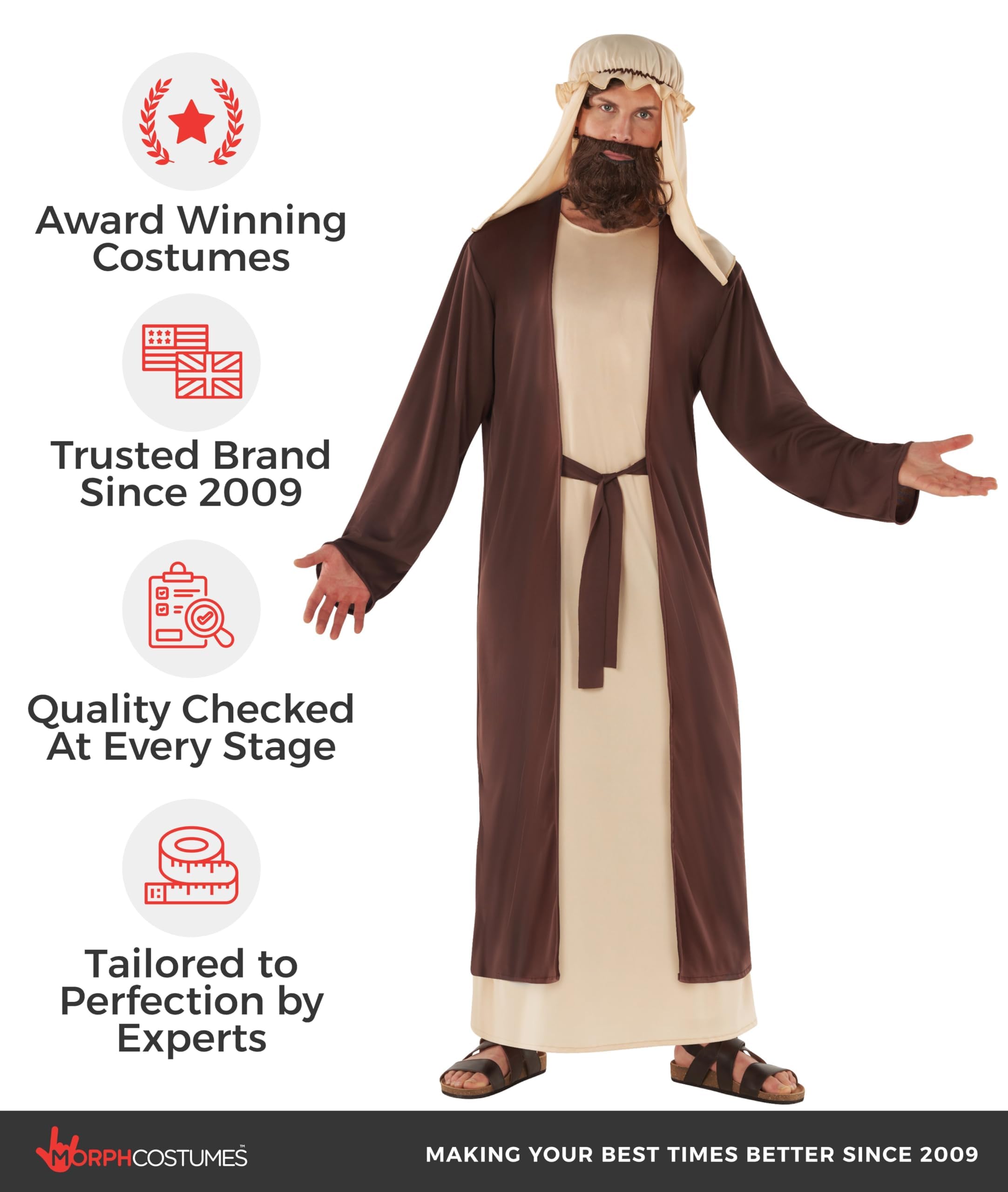 Morph Deguisement Berger Homme, Costume Biblique Halloween Homme
