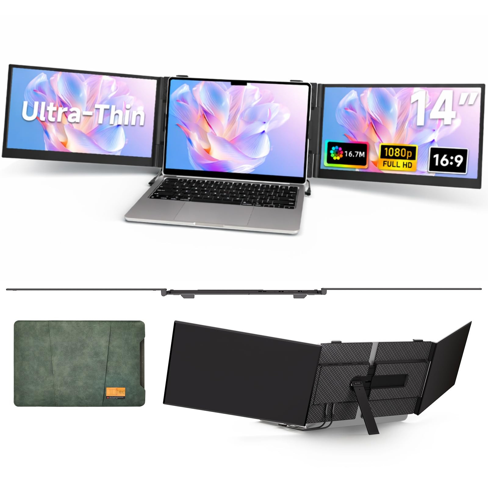 ディスプレイ・モニター本体 Triple Screen Laptop Screen Extender Amazon.com: Triple Laptop Screen Extender, 2.2lb 14