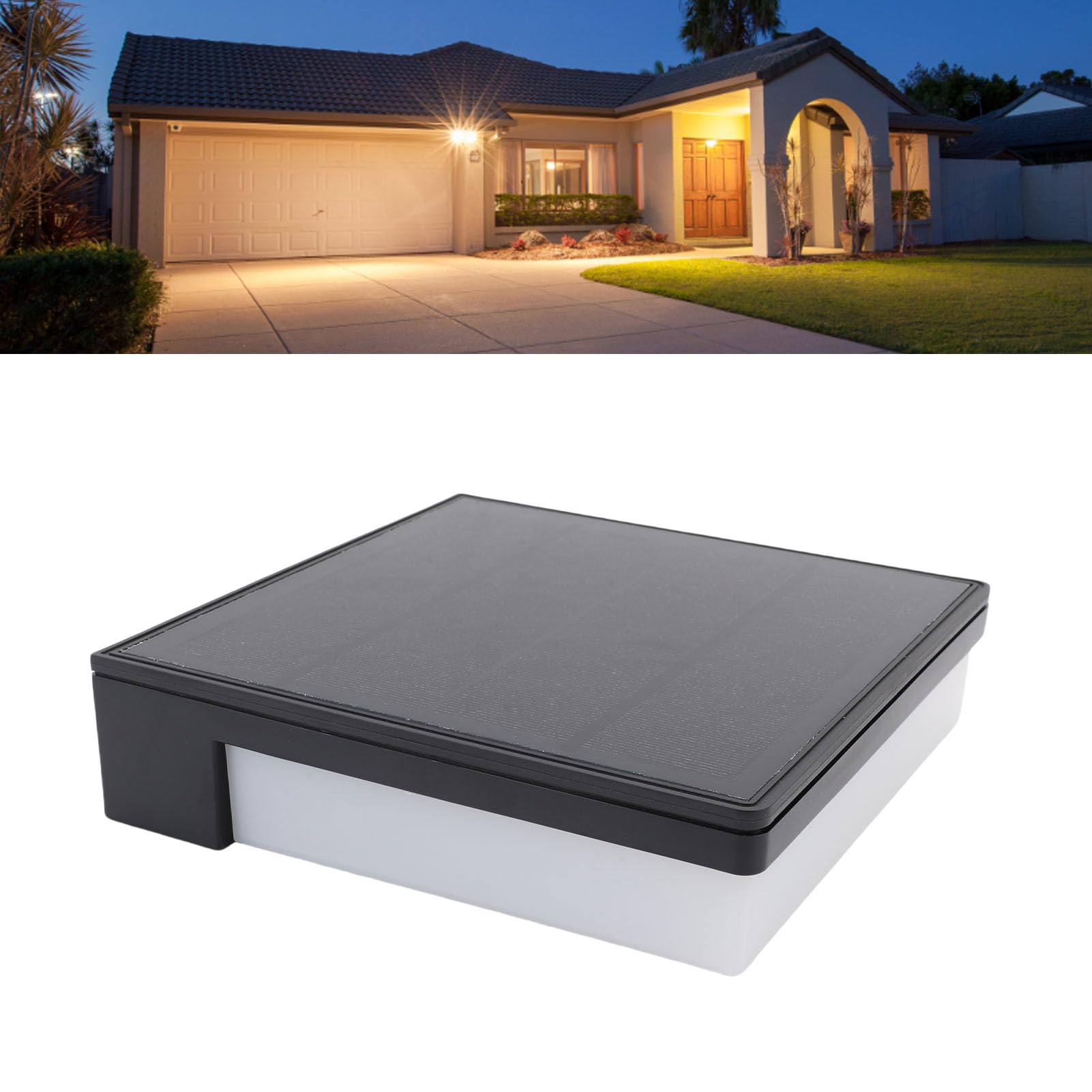 Solar-Wandleuchte, Wasserdichte LED-Bewegungsmelderleuchte, Außenleuchte mit 3 Modi und 6000-mAh-Akku, Ideal für Terrasse, Veranda, Garten, Hof und Zaun (2039 Weißes Licht) (2039 Warmes