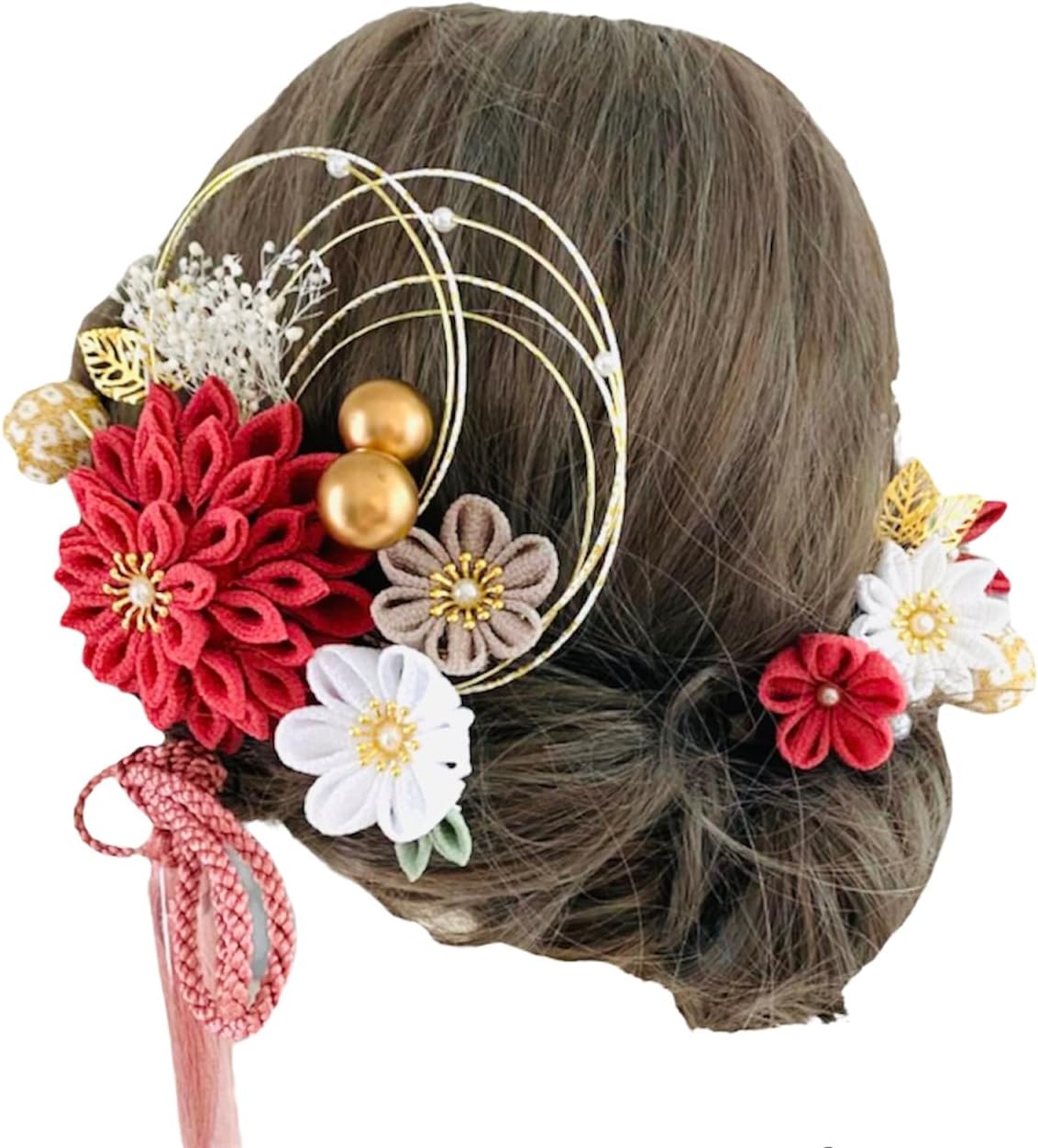 振袖 紫陽花紅葉柄 ロングドレス ロングワンピース 背中編込み リボン