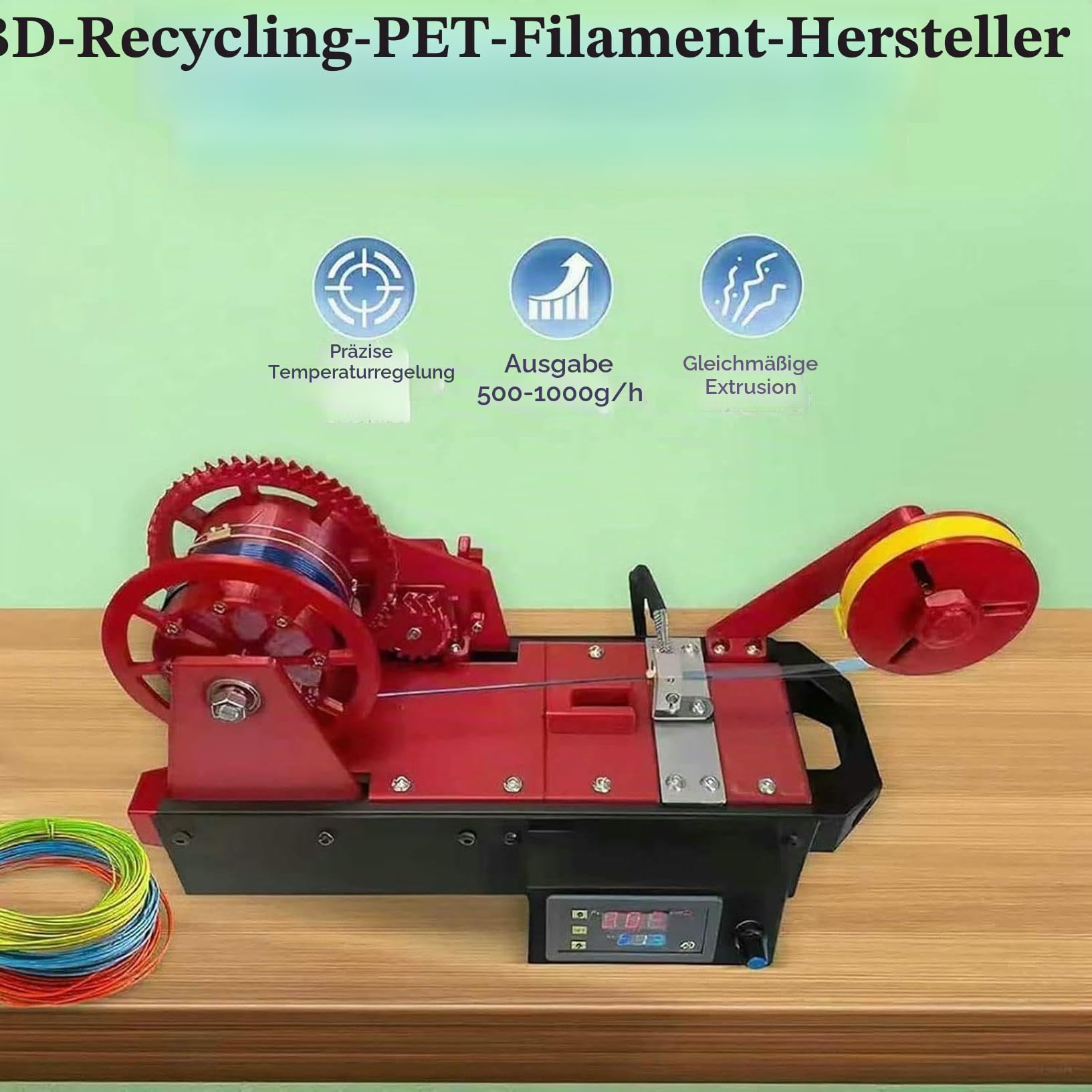 3D-Recycling-PET-Filament-Hersteller, Desktop-Filament-Maker-Maschine, 3D-Drucker-Extruder, Pultrudierte Kunststoffflaschen, Recycler Für Recycelte PET-Flaschen