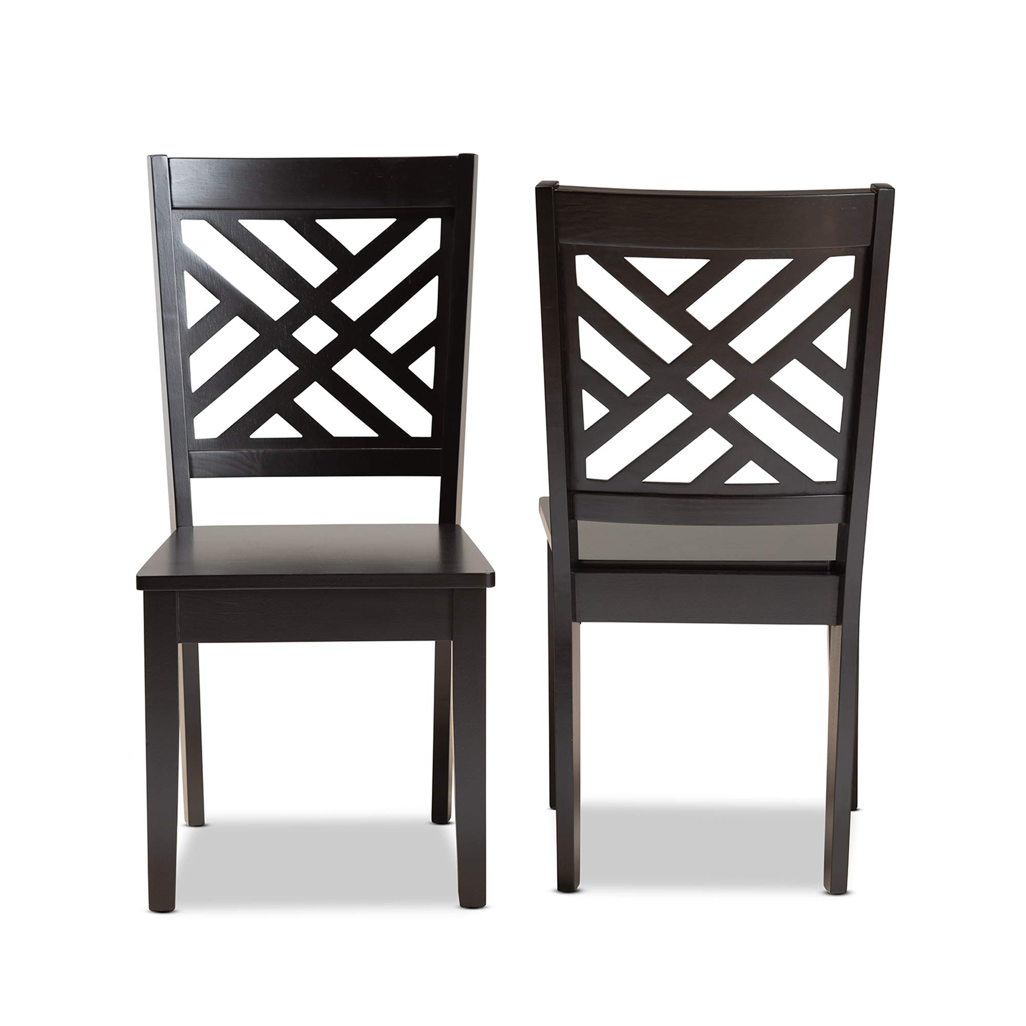 Baxton Studio Caron Dining Chairs, Dark Brown