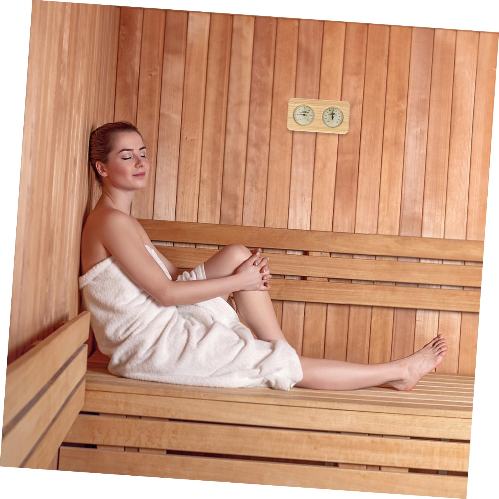 Indoor Sauna Thermometer Hygrometer Aus Holz Präziser Temperatur Und Feuchtigkeitsmesser Für Sauna Und Dampfbäder Wandmontage Hohe Temperaturbeständigkeit Elegantes Design