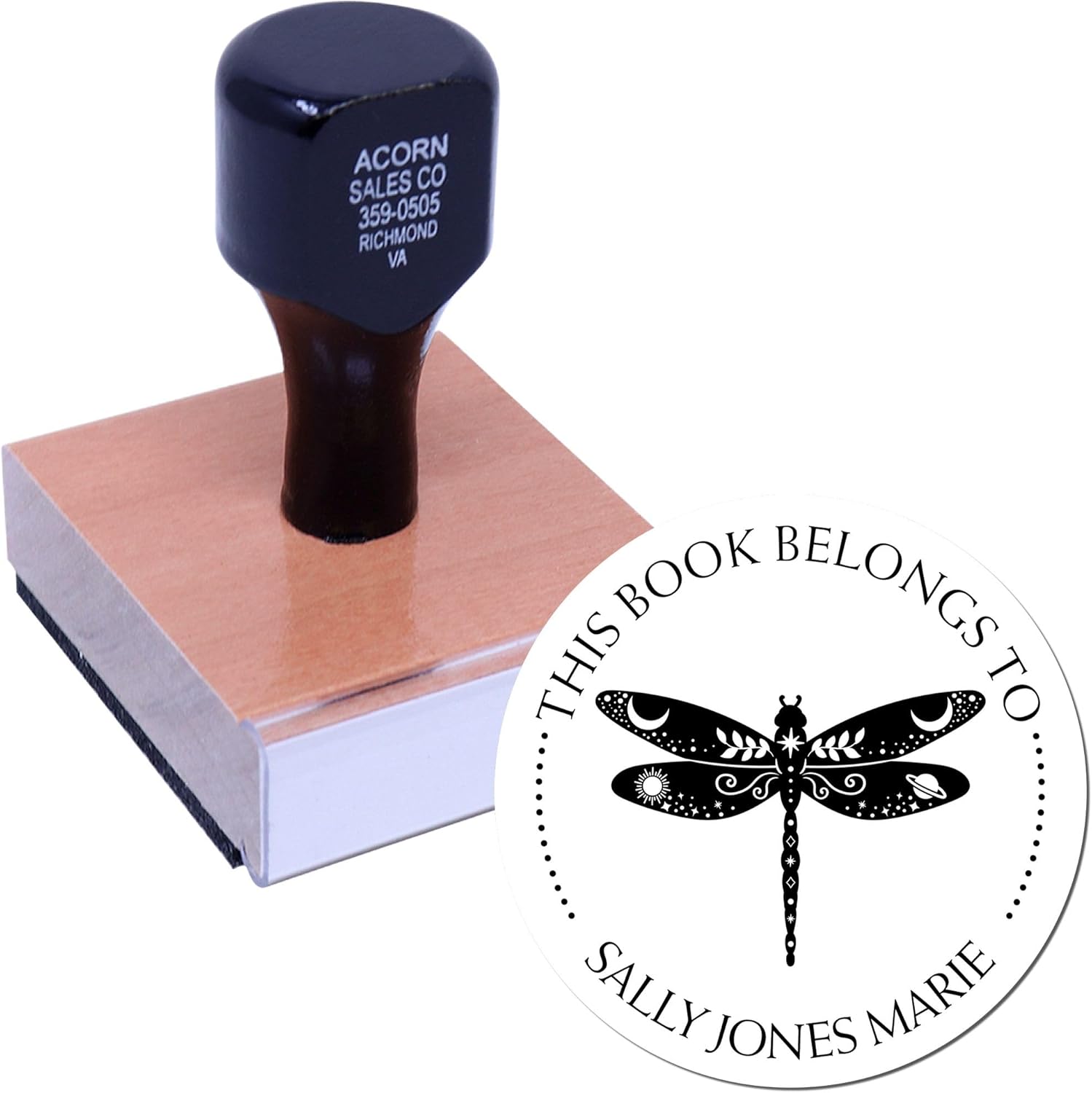 Sylvan Myst Mystic Personalized Wood Bookmark Stamp - Custom-Made Ex Libris Book Stamp for Book Lovers - Customized Bookplate Printing Stamper - Handcrafted Reading Accessory - Gift for Avid Readers