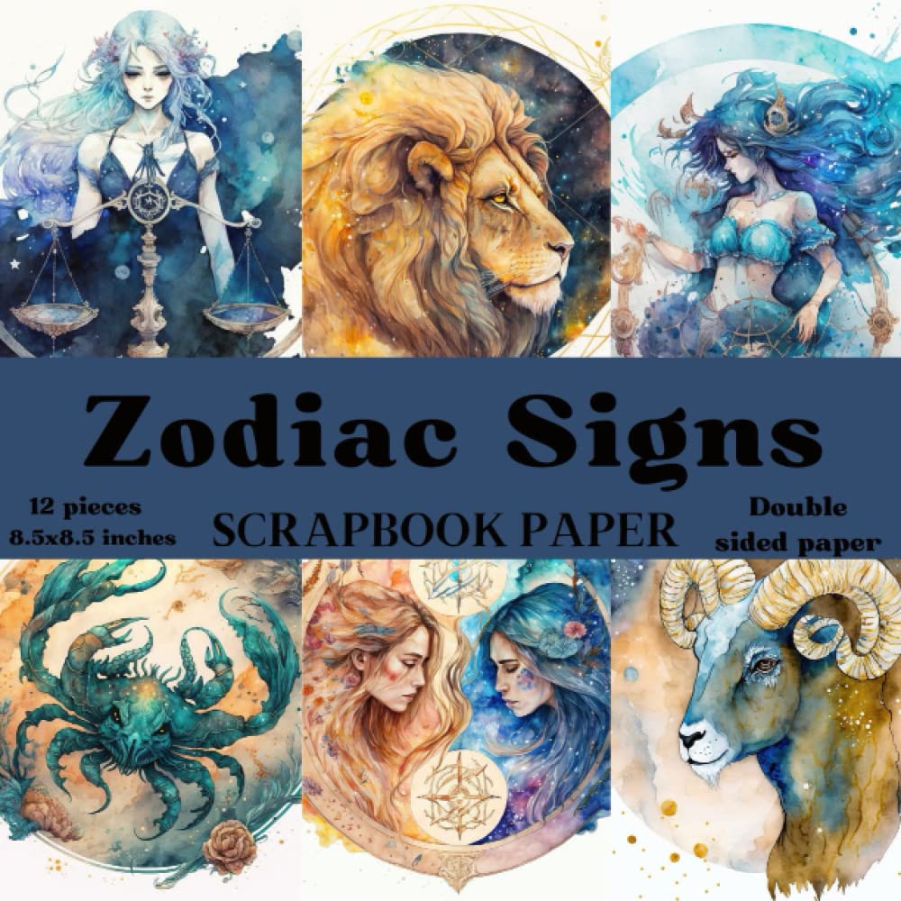 Zodiac Signs Scrapbook Paper 12 Pieces Double Sided Scrapbook Paper