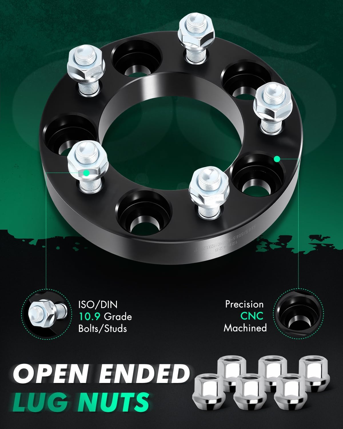 SCITOO 4pcs Wheel Spacers 1" 5x4.5 Bore 82.5mm Studs 12x1.25 5Lug Wheel Spacers Adapters Fit for for Chevrolet City Express for Nissan Altima for Nissan Rogue for Nissan Sentra for Nissan Maxima