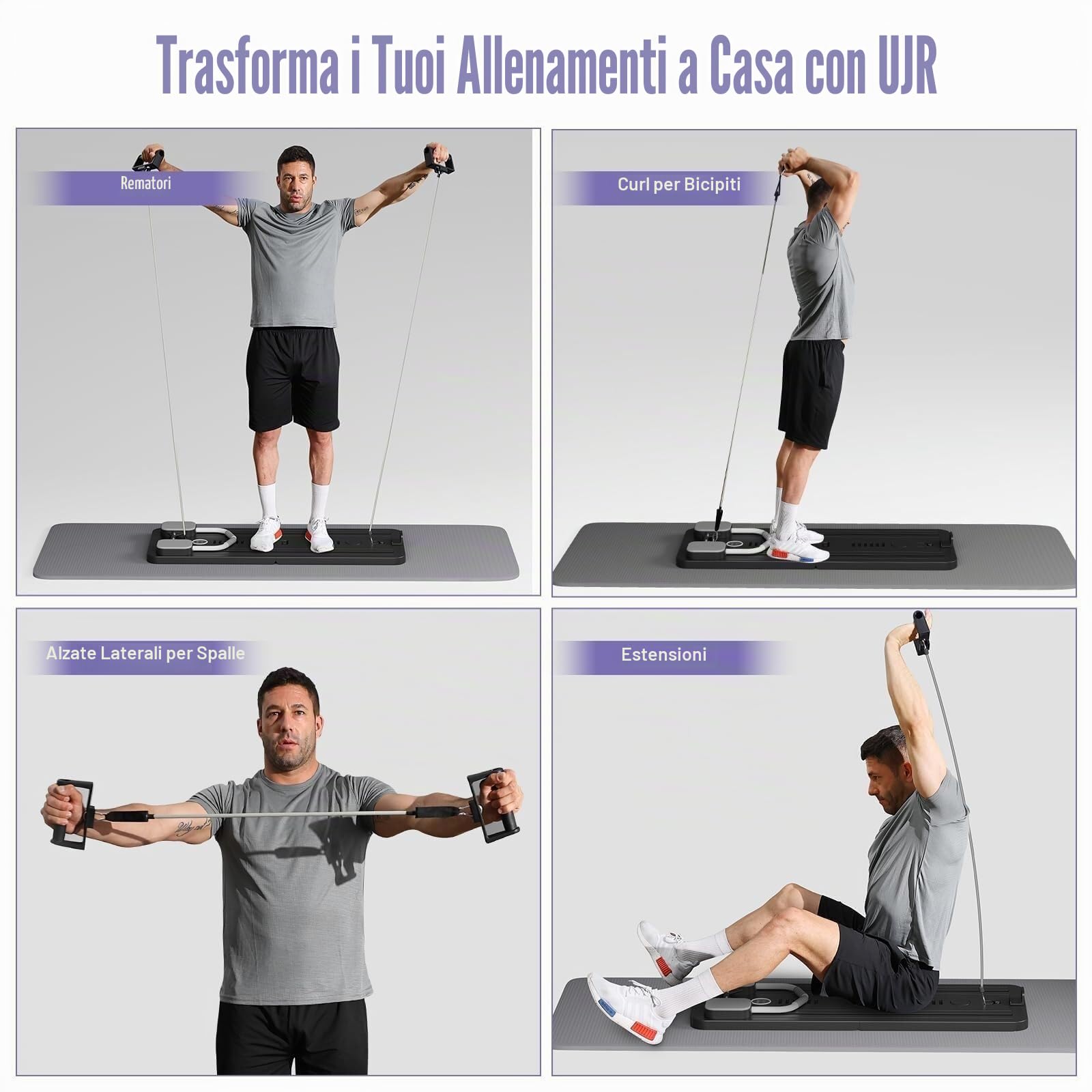 Lhanel - Set di riformatori per pilates e pilates pieghevoli, attrezzatura compatta per la palestra e la casa