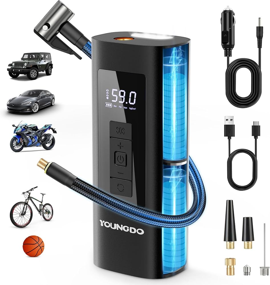 Amazon.co.jp: YOUNGDO 電動空気入れ 自転車 空気入れ 充電式 6000mAh Amazon.co.jp: YOUNGDO 電動空気入れ 自転車 空気入れ 充電式 6000mAh