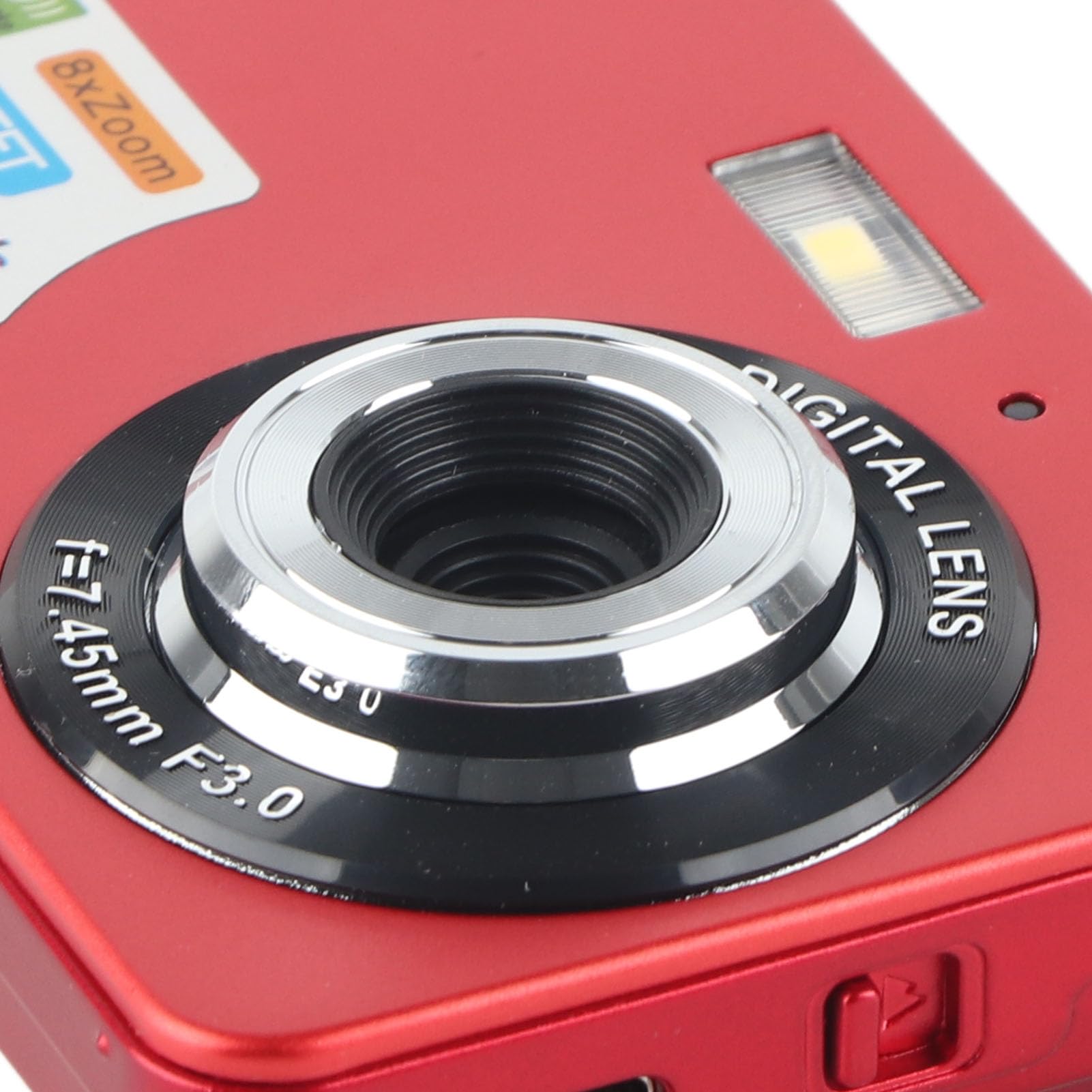 Aparat Cyfrowy, 48MP 4K Anti Shake Cyfrowy Aparat Fotograficzny Obsługa Karty Pamięci 128 GB, 8-krotny Zoom z 2,7-calowym Wyświetlaczem LCD, C3 48 Czerwony