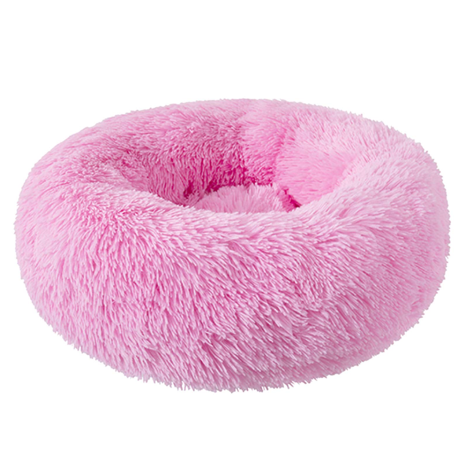 سرير قطط دائري منفوش من اوباي للكلاب والقطط الصغيرة، سرير مهدئ ذاتي الاحترار لتحسين النوم، سرير ناعم من القطيفة على شكل دونات كادلر بوسادة للحيوانات ال اليفة، غير قابل للانزلاق (رمادي)