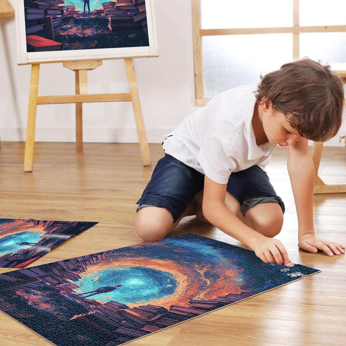 Univers surréaliste des Livres Puzzles pour Adultes de 2000 pièces Jeu de Quiz Offrir en Cadeau à Toute la Famille 70x100cm