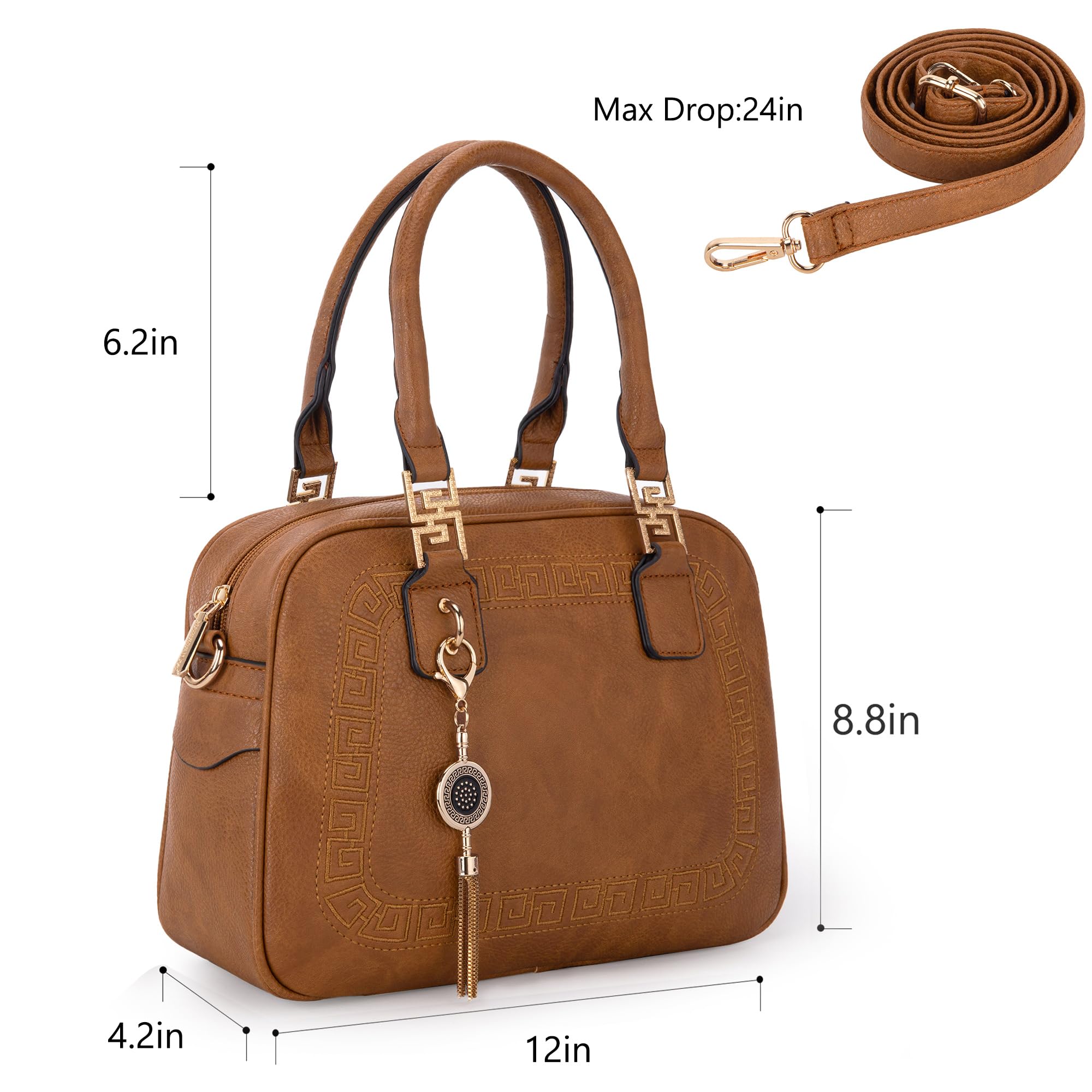 Montana West Small Purses for Women Tassel Crossbody Satchel Handbag with Detachable Shoulder Strap: S Light Brown