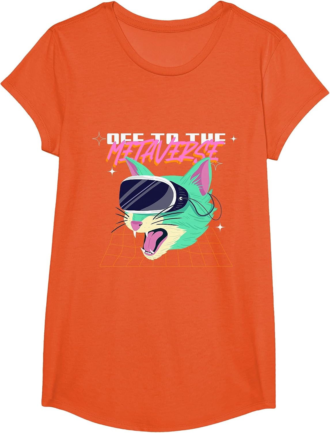 Future Technology Funny Cat Lover VR Off to The Metaverse T-Shirt image 3
