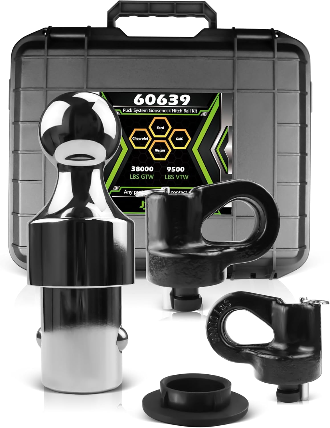 60639 Puck System Gooseneck Ball Hitch Kit, Compatible With 2016–2024 GMC Sierra 2500/3500, Chevrolet Silverado, Titan XD, 2013–2024 Ford F250/F350/F450, 38000 lbs GTW / 9500 lbs VTW, 2-5/16 Inch Ball