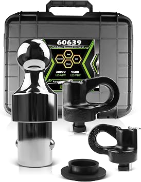 60639 Puck System Gooseneck Ball Hitch Kit, Fits Ford F250/F350/F450 20132026, GMC Sierra & Chevy Silverado 2500/3500 20162026, Titan XD, 38000 GTW, 9500 VTW, 2-5/16" Gooseneck Ball