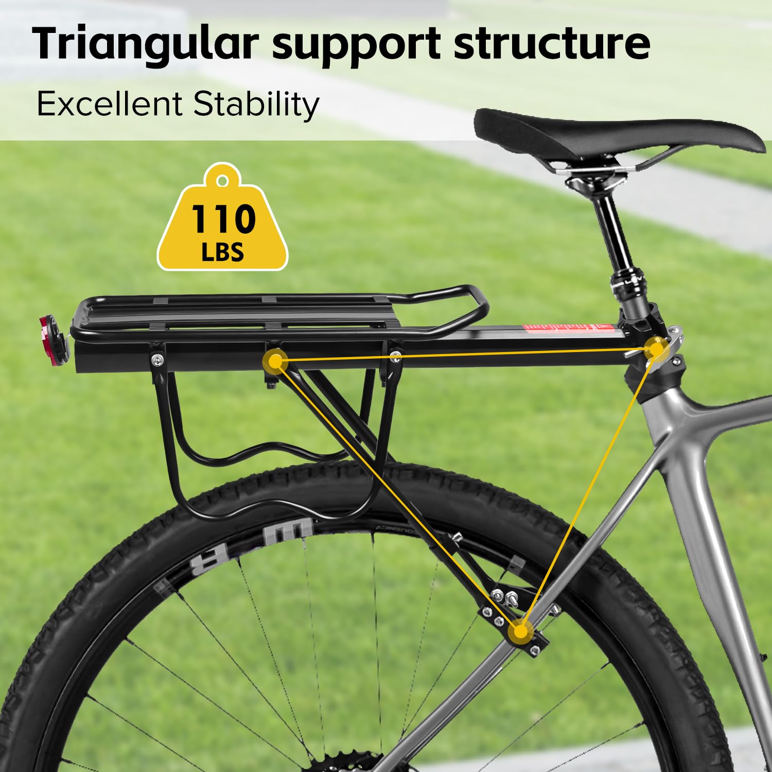 Large Rear Bicycle Rack Snapklik.com : Donext Bike Rack - 110 Lbs Rear Cargo Rack Universal For ...