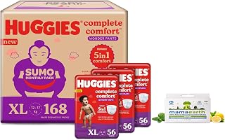 Huggies Wonder Pants Diapers Sumo Pack, Extra Large (168 Count) & Mamaearth Natural Repellent Mosquito Patches For Babies ... Price In India