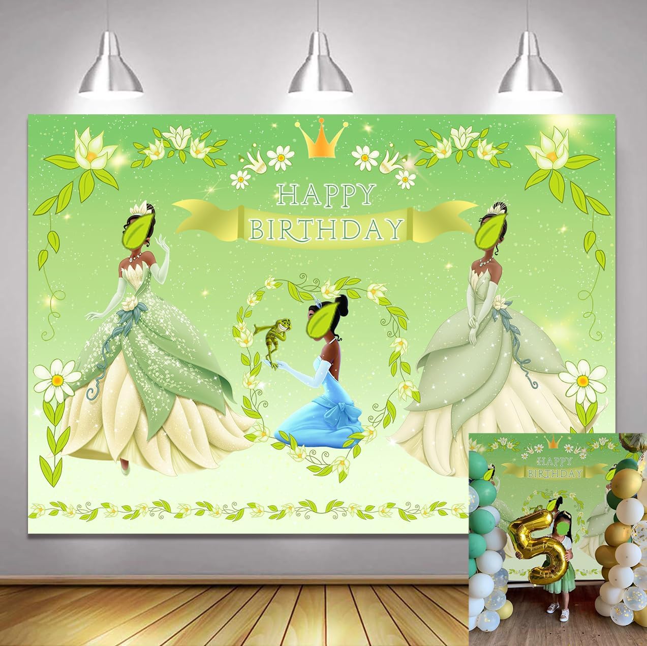 Princess Happy Birthday Party Backdrop for Princess and