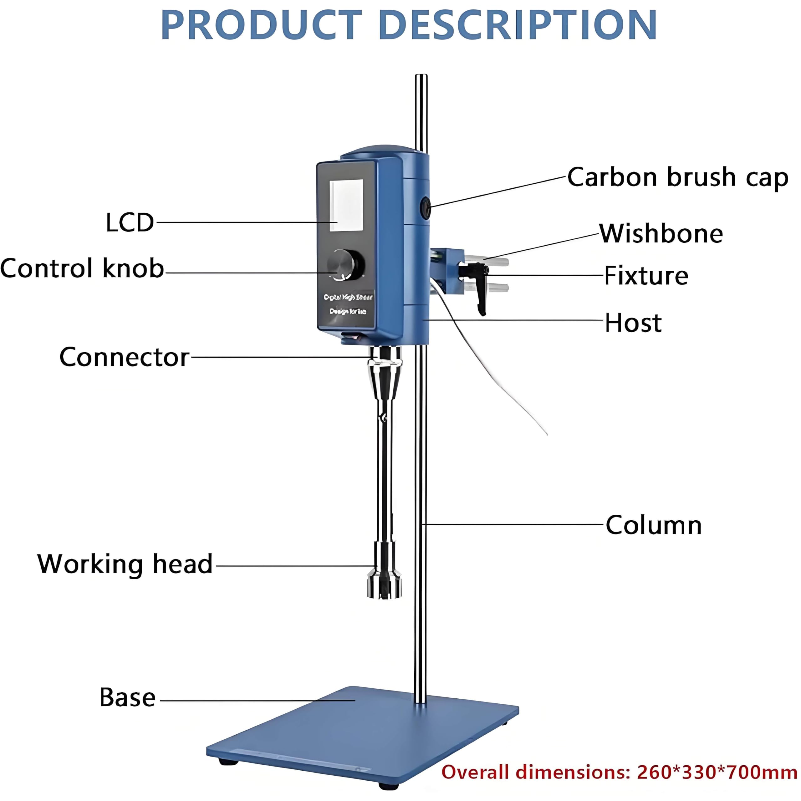 Hochschermischer-Homogenisator, 500 W Hochgeschwindigkeits-Digitalanzeige-Emulgator, Labor-Dispergierhomogenisator, 5~10000 ml, Geschwindigkeit einstellbar 2000~28000 U/min 18G