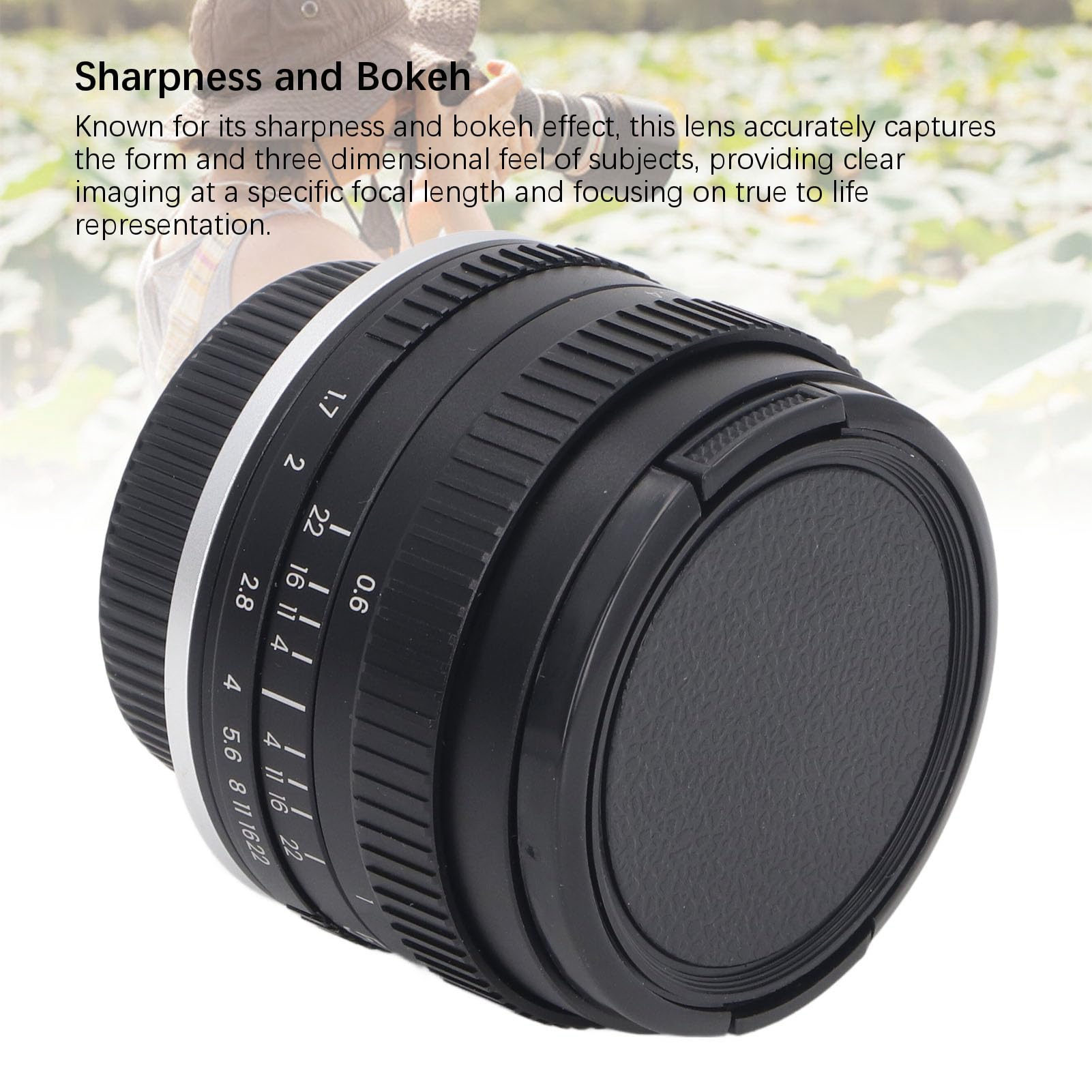 Lente de Enfoque Manual F1.7 de 50 Mm, Gran Apertura de Fotograma Completo para Cámaras con Montura de Rosca Estándar de 42 Mm, con Bolsa de Almacenamiento a Prueba de Polvo,