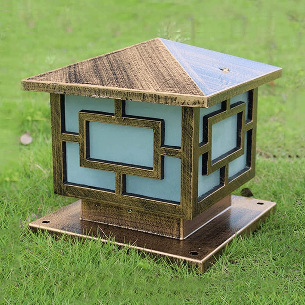 European Square PillarLamp, wasserdichte E27-Säulenleuchten, Aluminium-Säulenmastlampe für den Außenbereich, Acryl-Lampenschirm, Villa-Rasen-Garten-Landschaftslampe