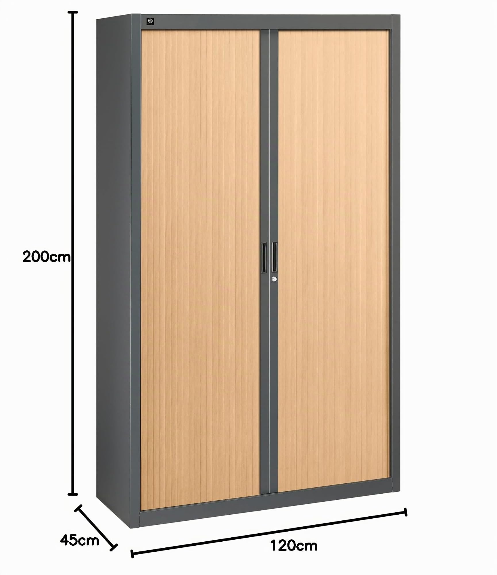 Générique Armoire à Rideaux démontables 200 x 120 cm Anthracite (Hêtre)