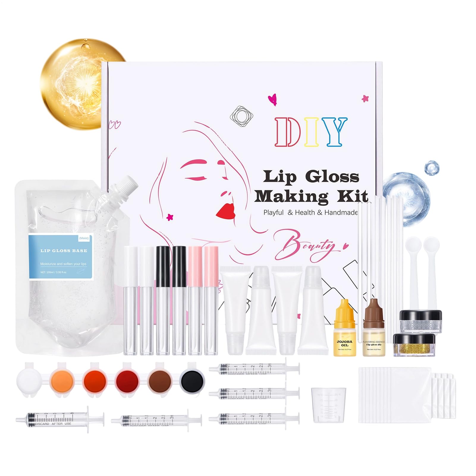 Kit per Creare Gloss Labbra Fai da Te Set DIY Gloss Labbra Artigianale | Kit Fai Da Te Per Creare Il Lucidalabbra Per Donne Ragazze Amanti Del Trucco Principianti Adolescenti Pri