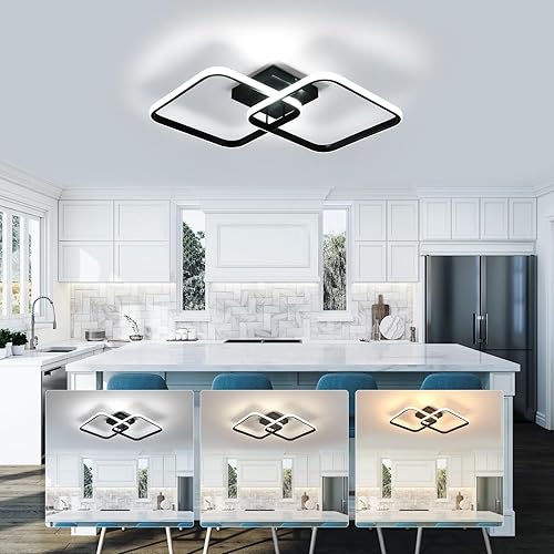 Miniatura 10 de DELIPOP Lámpara de techo LED moderna de 23 pulgadas, lámpara de techo empotrada de 42 W 6500 K, lámpara de techo acrílica para pasillo, sala