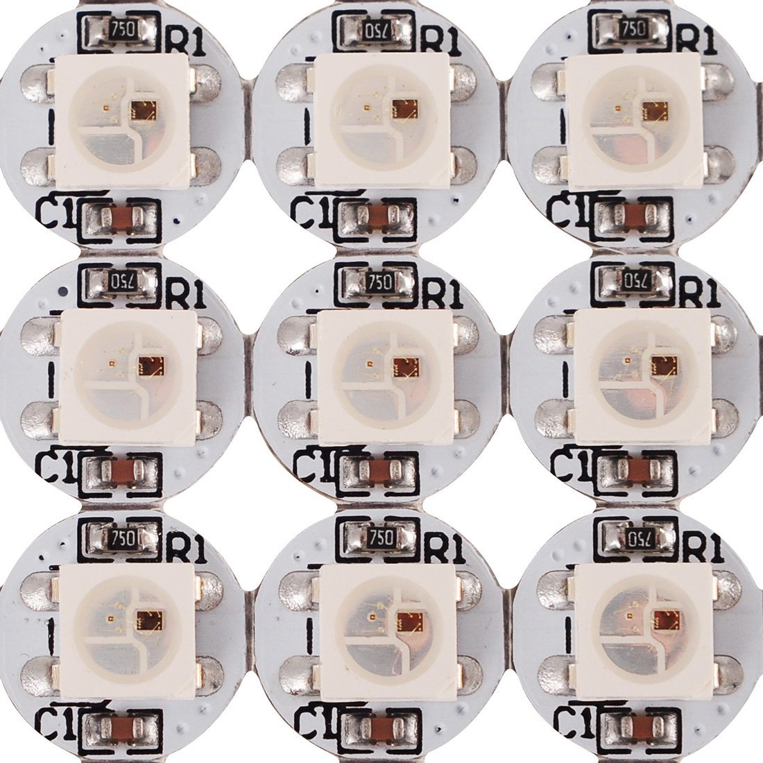 BTF-LIGHTING 100 pezzi WS2812B ECO RGB Lega 5050SMD Chip LED indirizzabili individuali con dissipatore PCB (10mm3mm) WS2811 IC 5050 SMD RGB DC5V incorporato
