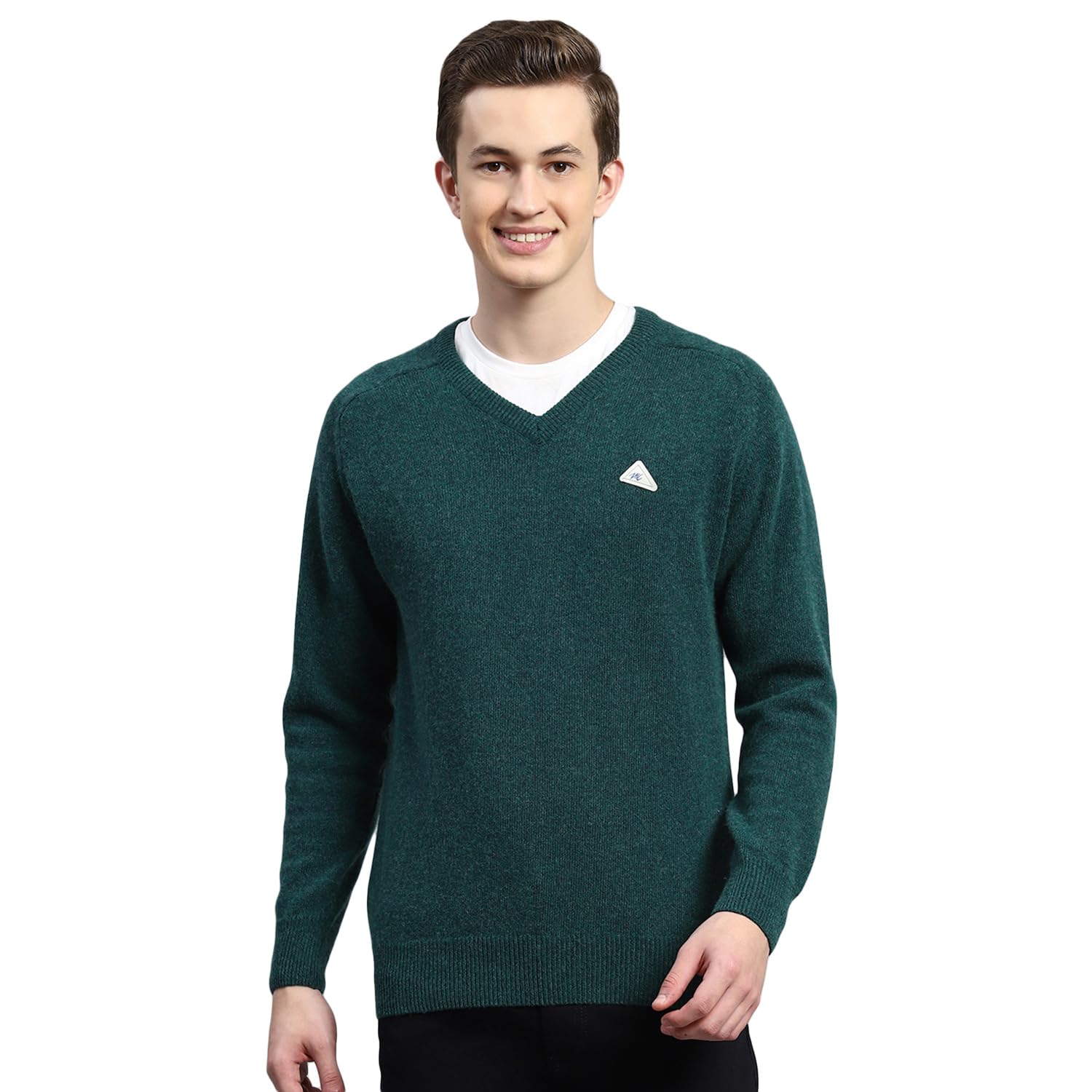 Mens Solid V Neck Full Sleeve Pullover (1240116VN)