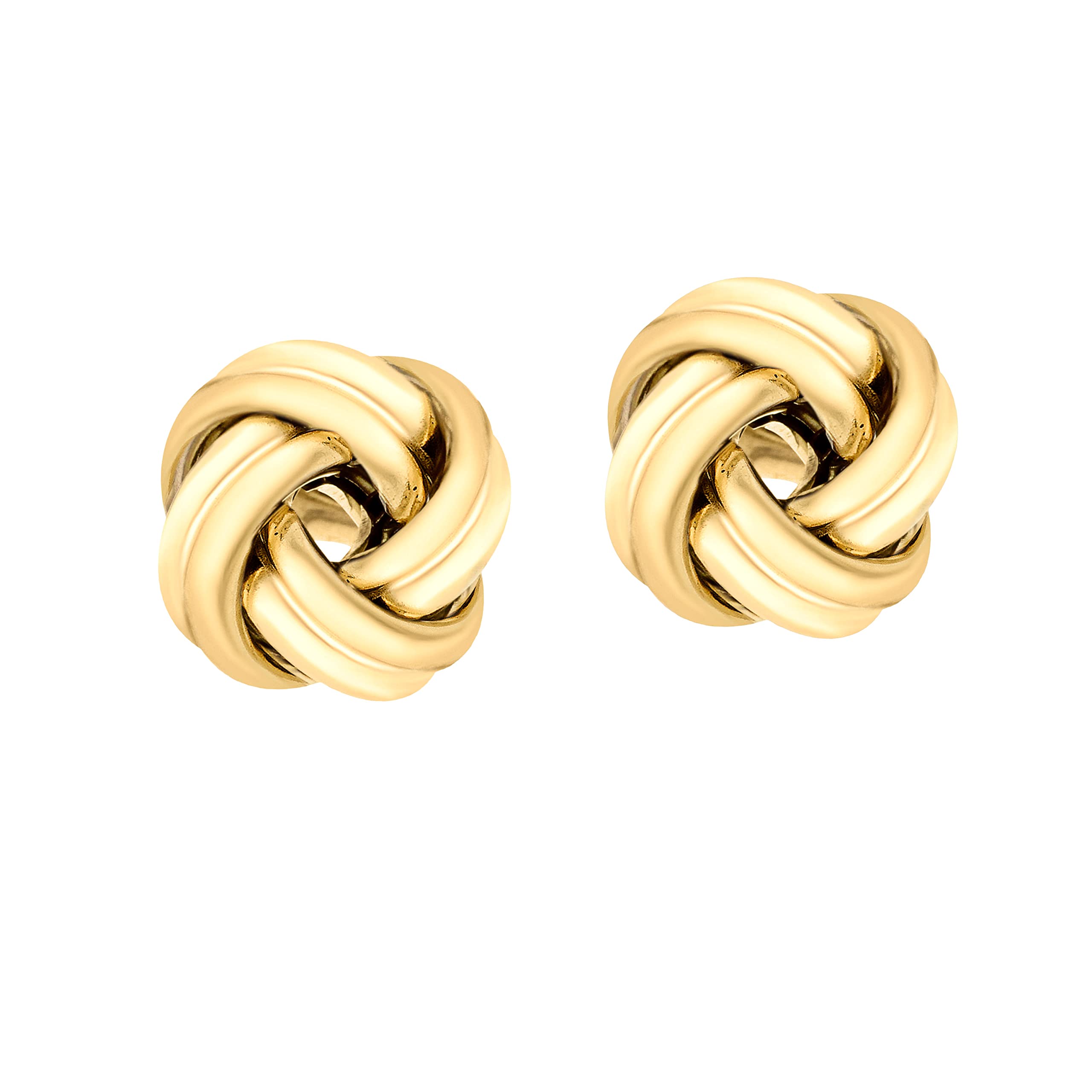 Tuscany Silver Damen Sterling Silber Gold Plattiert Knot Ball Ohrstecker 12mm