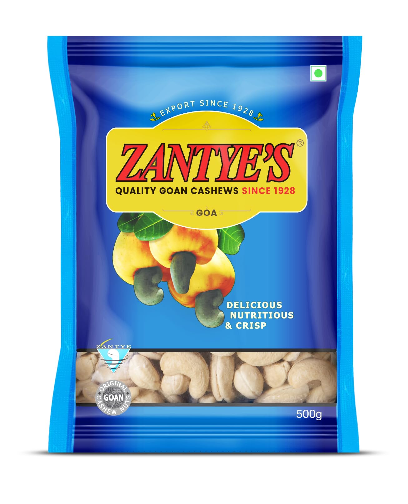 Zantye's W240 Plain Cashew 500g | Premium Goan Kaju | Nitrogen Flushed & Vacuum Packed | Whole Crunchy Cashew Nuts | Rich in Protein & Healthy Fats | Vegan Dry Fruit | Ideal for Snacking & Gifting-image-12