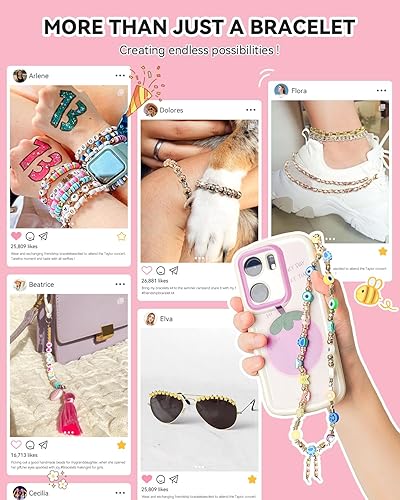 Miniatura 7 de ARTDOT Kit de 1740 cuentas doradas para hacer pulseras de la amistad, 8 formas organizadas para hacer joyas, suministros espaciadores, juego de