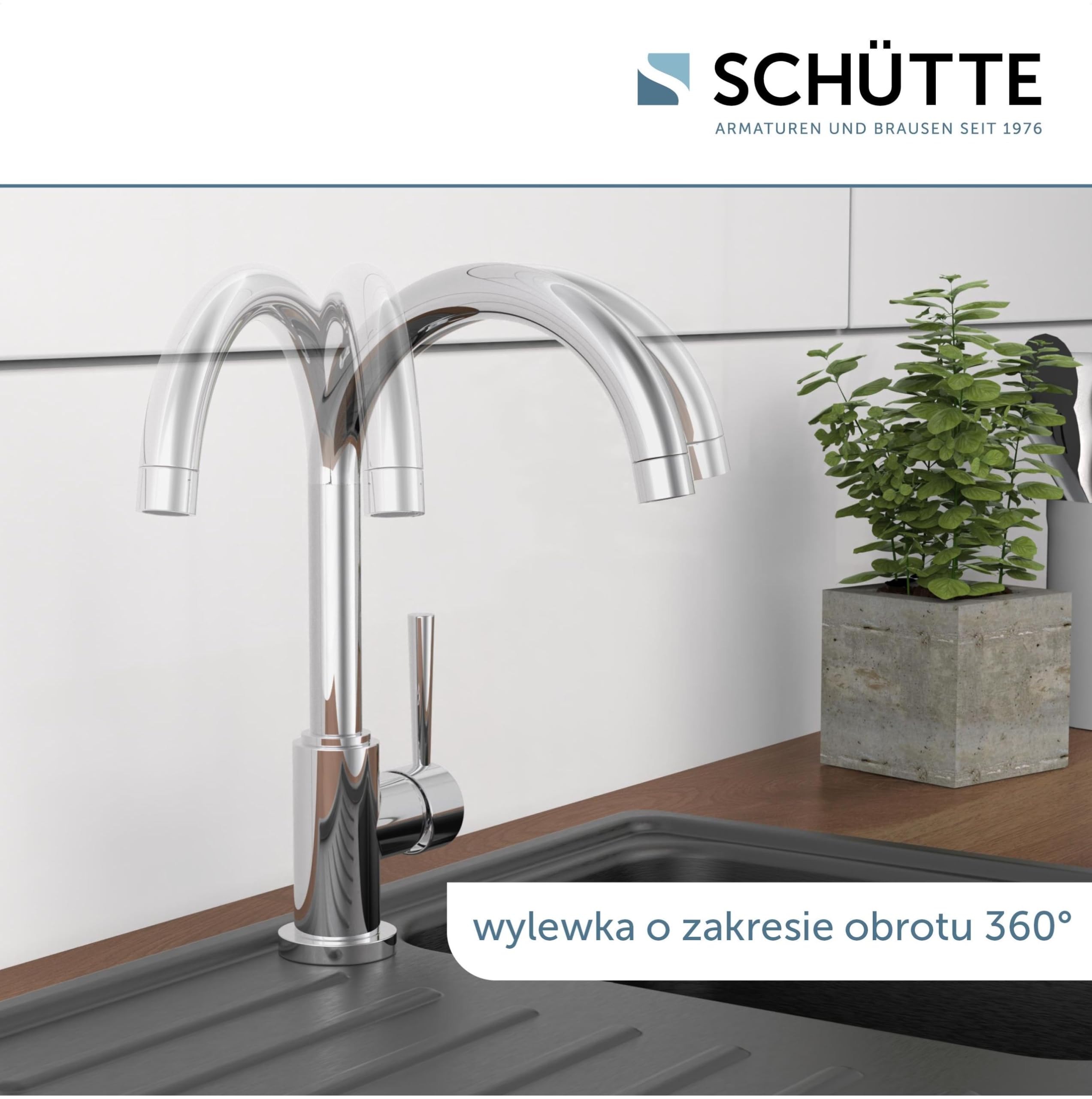 SCHÜTTE Cornwall 79116 armatura do umywalki z szybkim drenażem chromem